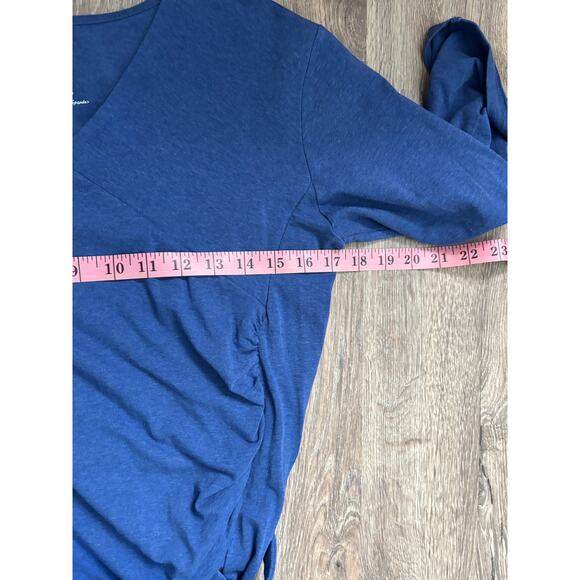Kuhl Wildfibre Ruched Tie V-Neck Blue Dress - Picture 10 of 10